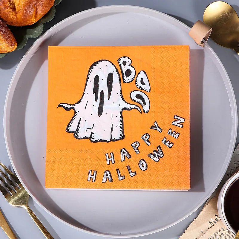 serviette halloween motif fantôme 