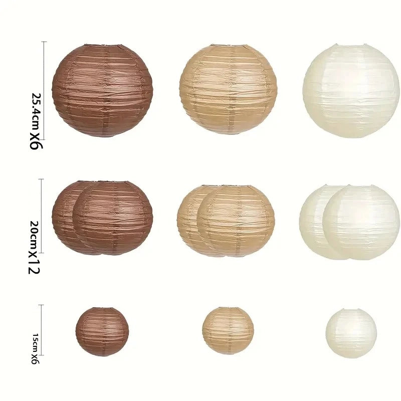 set de lanternes en papier élégants pure
