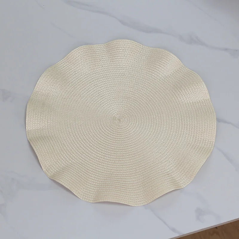 set de table beige tissé
