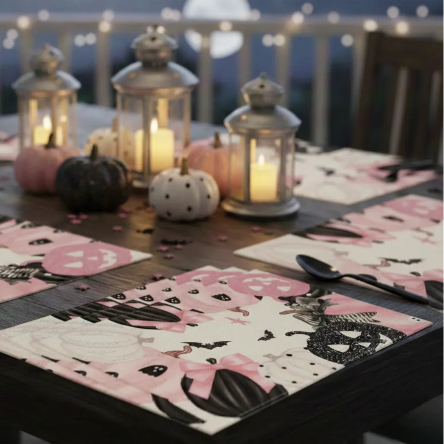 set de table halloween citrouilles design original