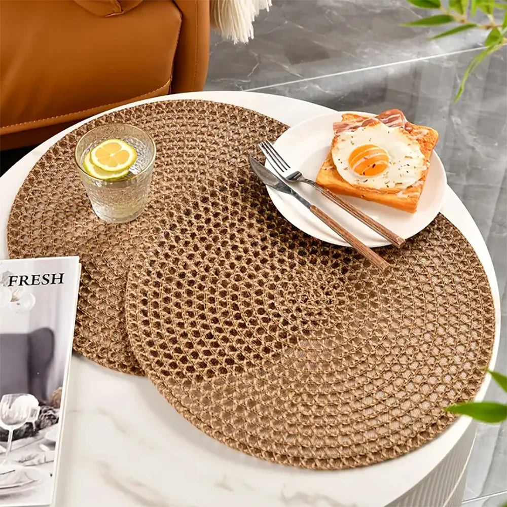 set de table élégant en jute