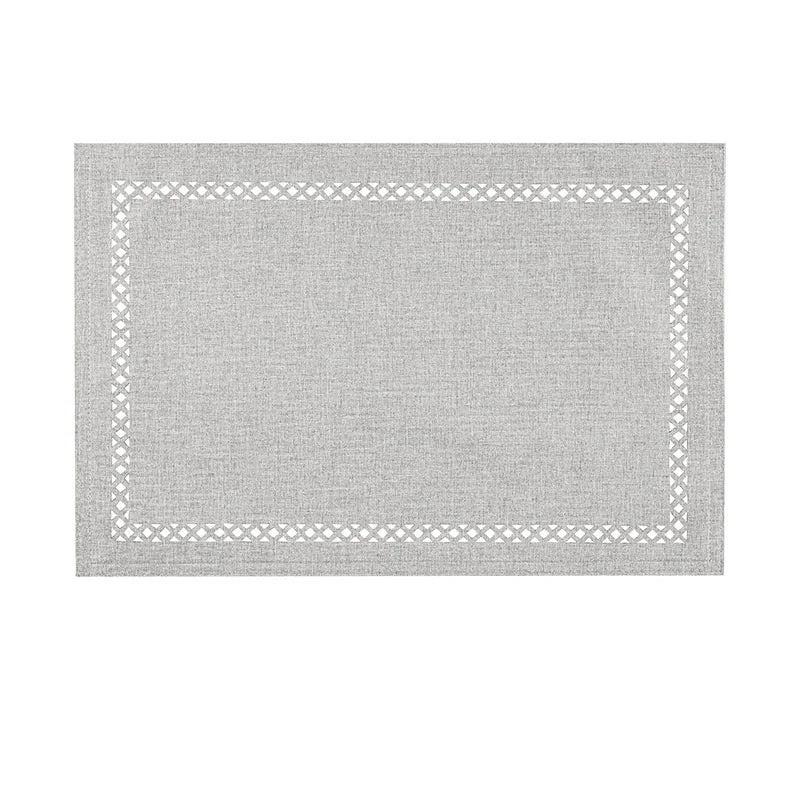 set de table mariage gris en tissu unique