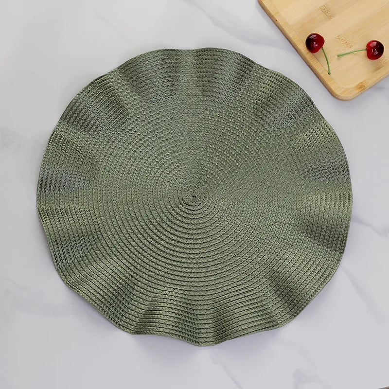 set de table vert ondulé unique