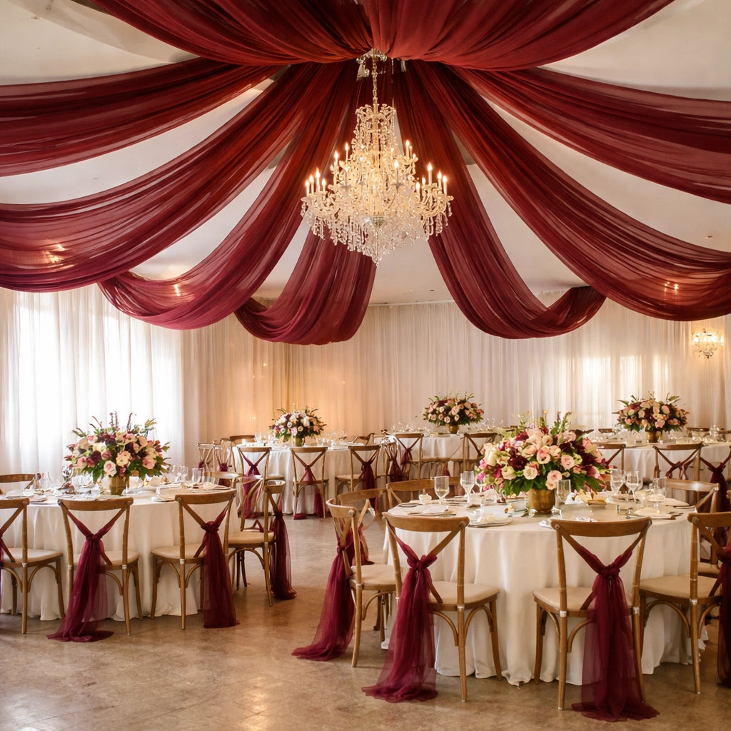 voilage mariage bordeaux en tulle